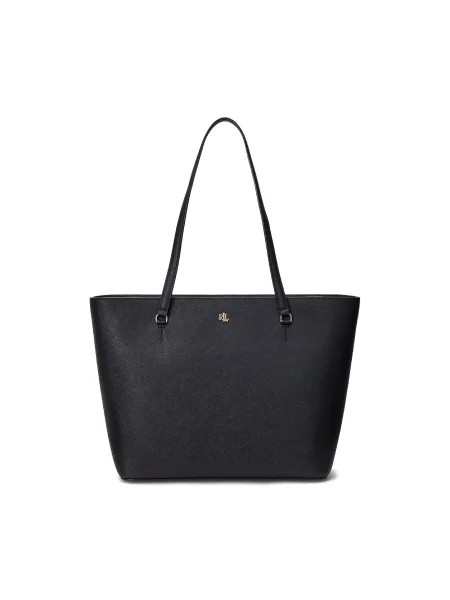 Geanta de piele Lauren Ralph Lauren din piele negru