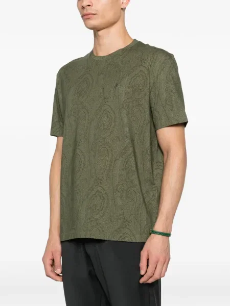 Tricou Etro cu model paisley verde