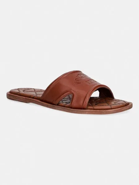 ZADIG&VOLTAIRE șlapi de piele Beach Mule maro