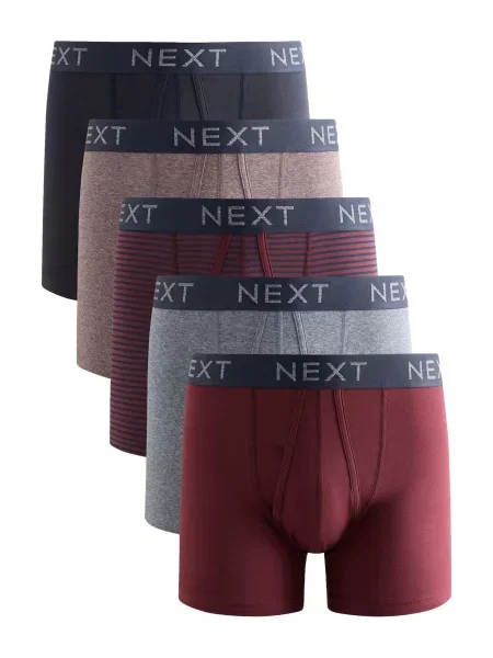 Next Boxeri amestecat / albastru marin / gri bazalt / mov zmeură / roşu închis bej