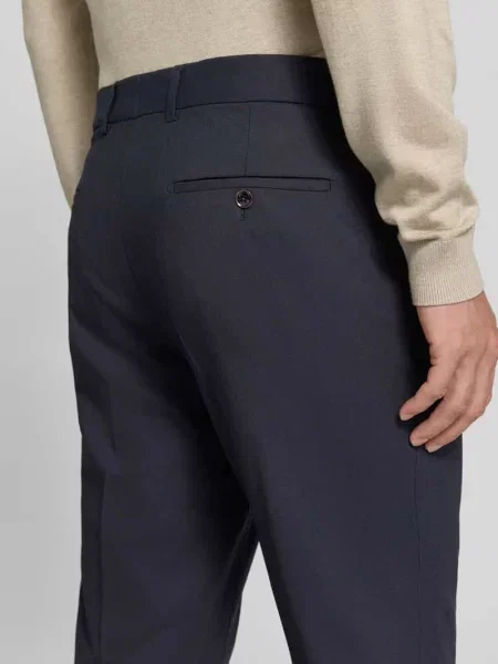 Spodnie garniturowe o kroju slim fit z mieszanki żywej wełny Cg - Club Of Gents granatowe