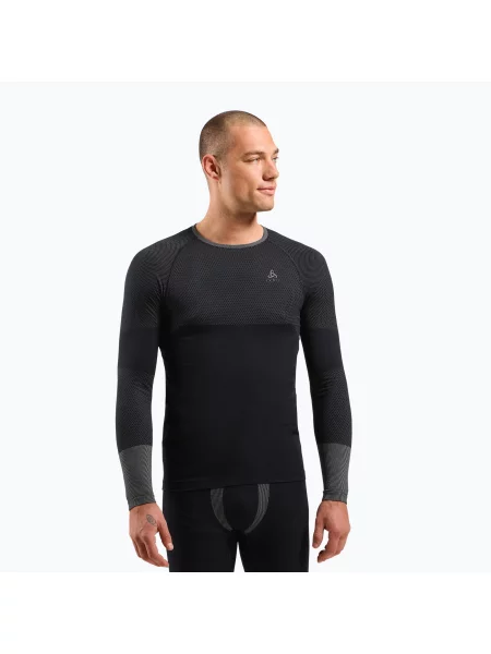 Longsleeve termoaktywny ODLO Fundamentals Performance Warm Bl Top Crew Neck black czarna