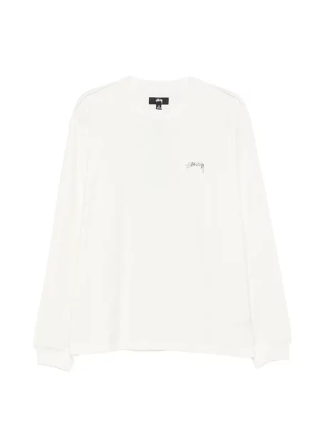 Lung tricou Stüssy cu imagine alb