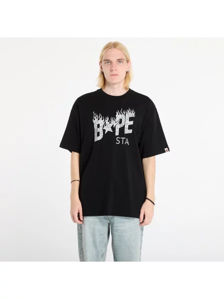 Tricou A BATHING APE Wild Leopard Pattern Bape Sta Logo Relaxed Fit Tee Black M negru