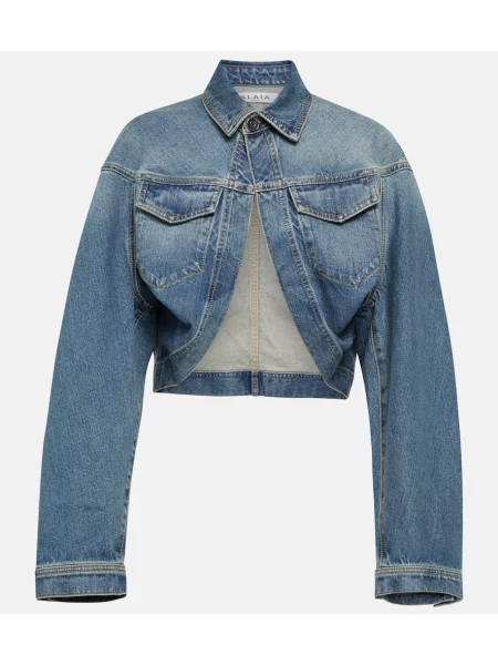Kurtka jeansowa Alaã¯a o krotszym kroju niebieska