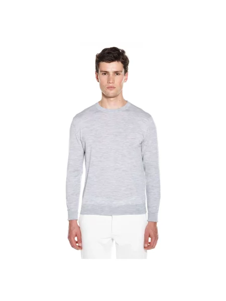Sweter Eleventy wełniany z długim rękawem szary