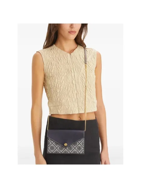 Portfel Tory Burch skórzany niebieski