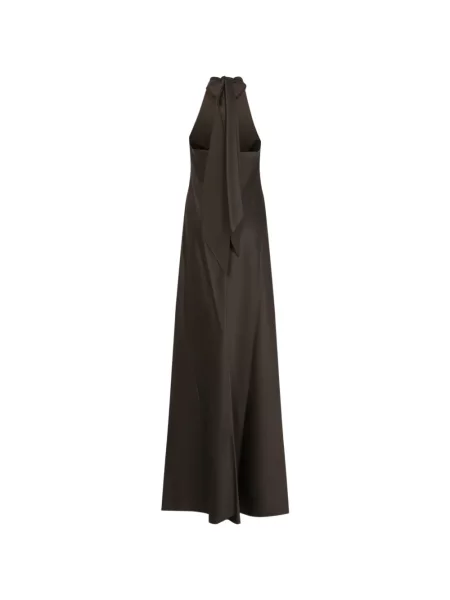 Μάξι φόρεμα Ralph Lauren Collection γραβάτες με halter λαιμόκοψη καφέ
