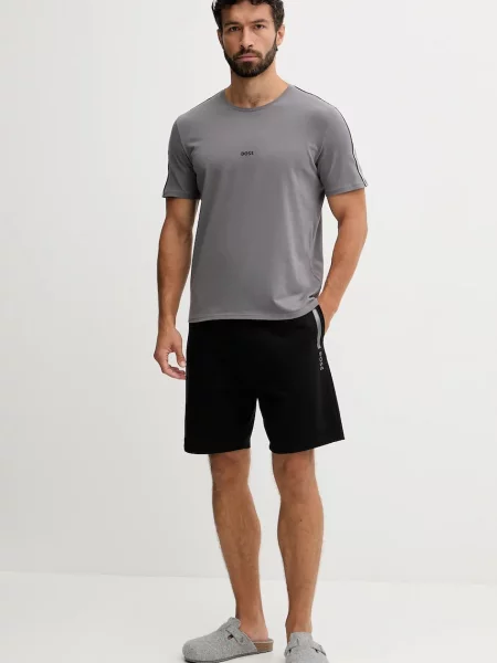 BOSS loungewear kratka majica z elastanom Unique T-Shirt siva