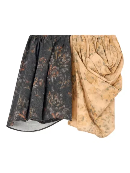 Mały spódnica mini Ganni drapowana żółta