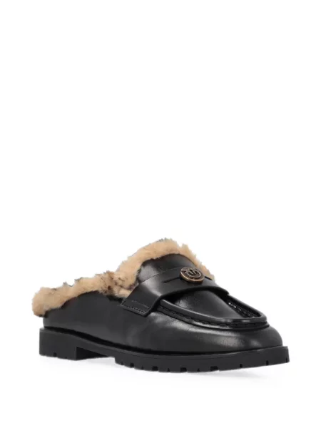 Papuci tip mules Pinko din piele negru