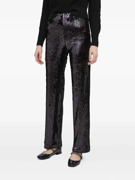 Pantaloni Benetton cu paiete negru