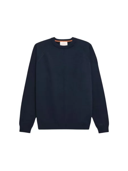 Bluza Gertrude z okrągłym dekoltem klasyczna niebieska