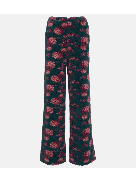 Pantaloni Magda Butrym cu talie înaltă cu model floral teddy