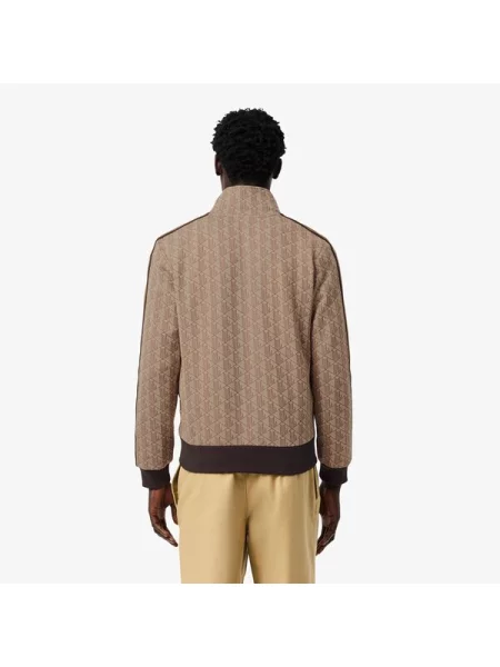 Lacoste Kurtka Dresowa Paris Z Żakardowym Zamkiem Błyskawicznym brązowy