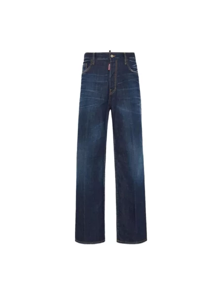 Szerokie jeansy Dsquared2 niebieskie