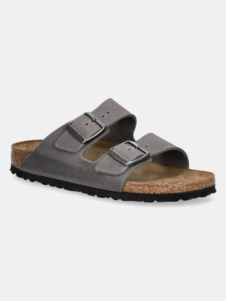 Чехли от набук Birkenstock Arizona сиво