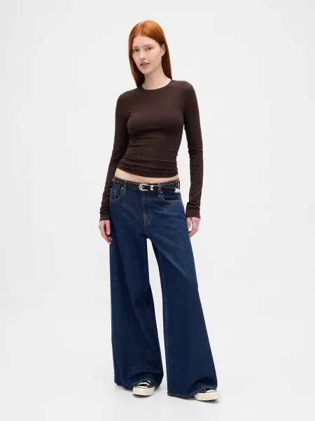 Tricou cu mânecă lungă pentru femei GAP albastru