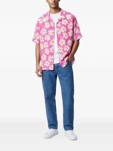 Scurt cămașă Erl cu model floral cu imagine roz