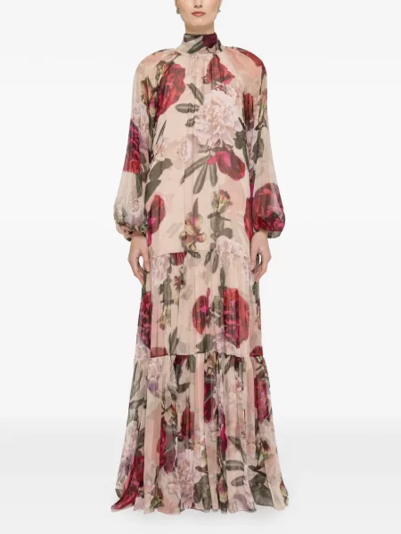 Rochie maxi Nissa cu model floral cu imagine de costum