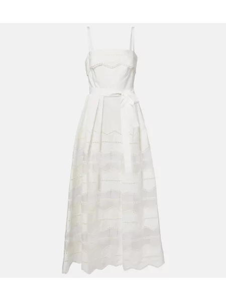 Maksi sukienka maxi Elie Saab z organzy garniturowa biała