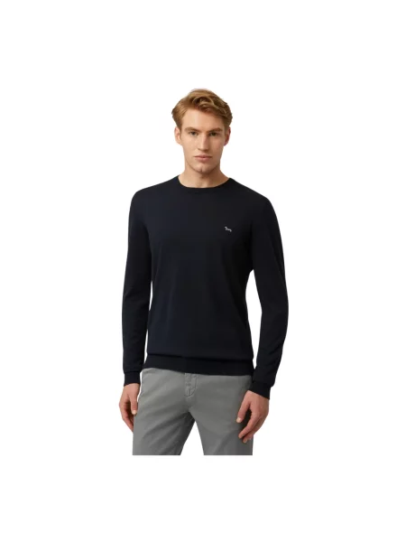 Sweter Harmont & Blaine z kaszmiru z dekoltem w łódkę niebieski