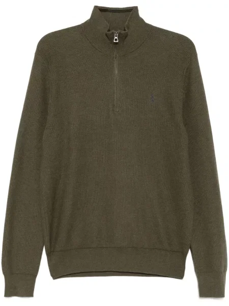 Fleece polo Polo Ralph Lauren με κέντημα πράσινο