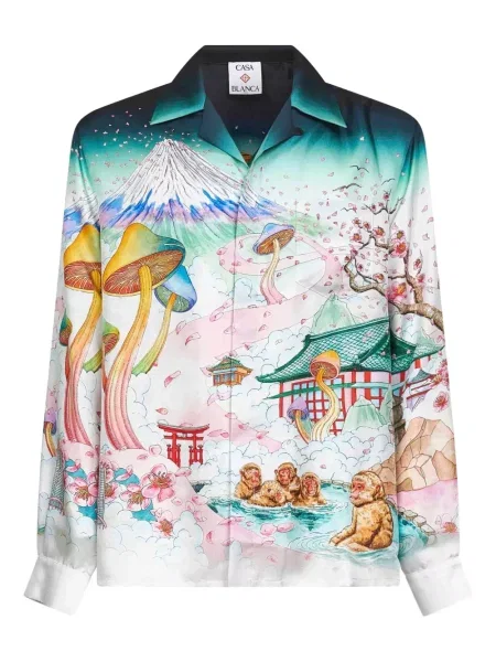 Риза Casablanca на цветя бяло