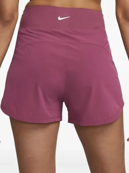 Pantaloni scurți Nike alergare cu talie înaltă în carouri albastru
