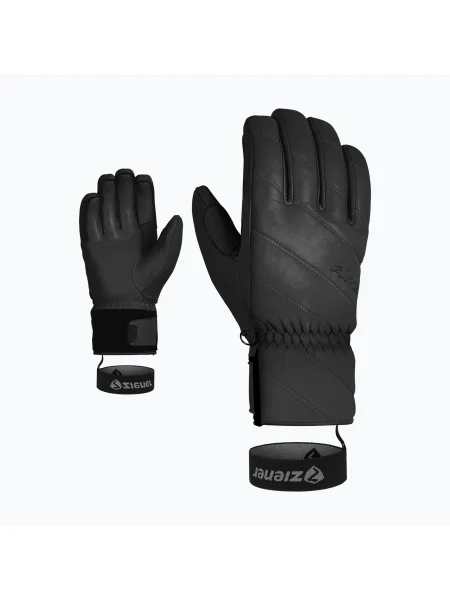 Női sí kesztyűk ZIENER Kuma Aquashield fekete. Méret: 6 fekete