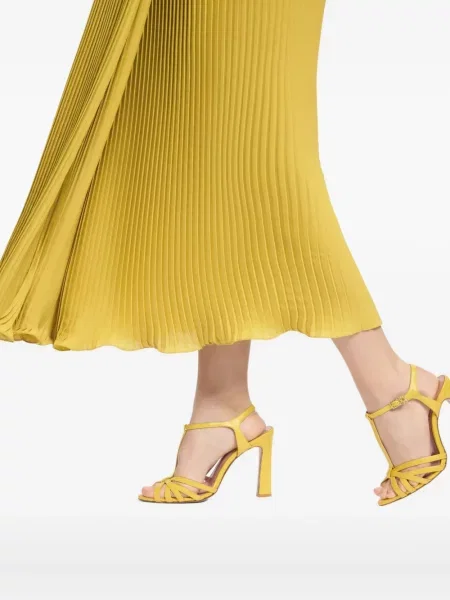 Fusta plisata Elie Saab din șifon plisată galben