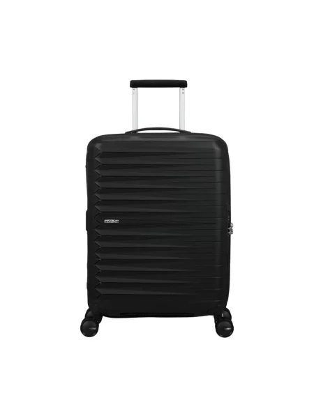 Lniana walizka American Tourister czarna