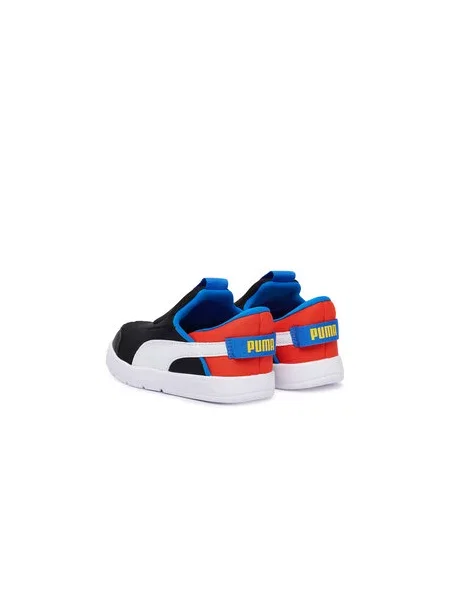 PUMA Sportbačiai Courtflex v3 Ease mėlyna / raudona balta juoda