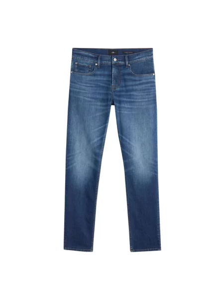 7 For All Mankind Dżinsy Slimmy Tapered Skinny Fit blau niebieskie