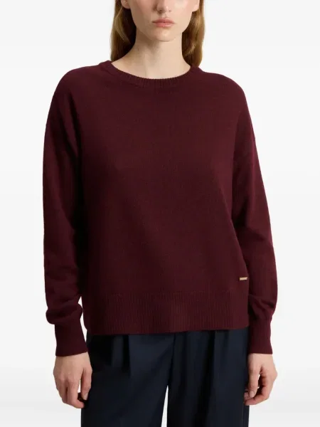 Pulover Woolrich cu decolteu rotund roșu