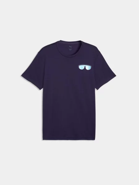 Графический футболка Puma для бега фиолетовая