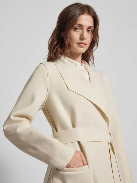 Płaszcz z kołnierzem z połami model ‘juice’ Vila beżowy