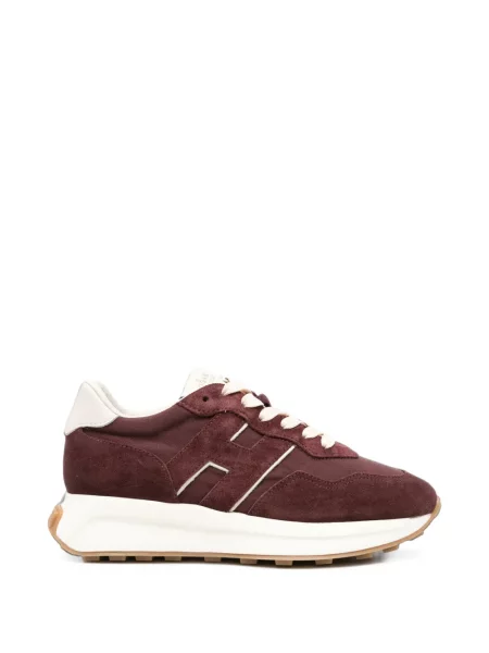 Sneakerși Hogan din piele de căprioară roșu