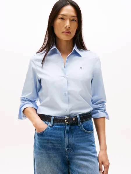 TOMMY HILFIGER Bluză ESS deschis albastru