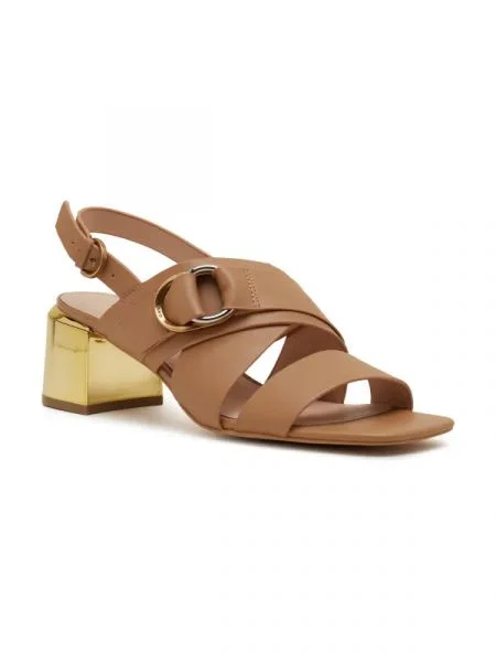 Pinko De piele sandale cu gros maro