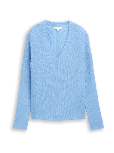 TOM TAILOR Pulover deschis albastru