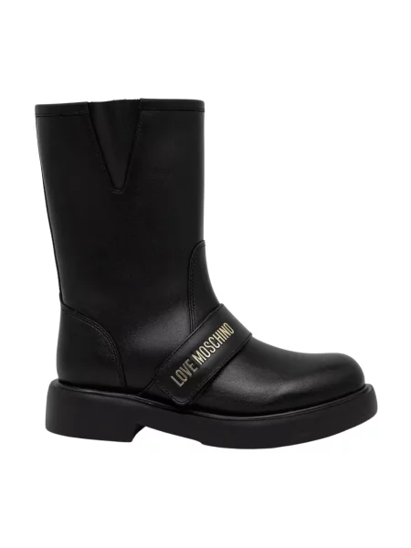 Botki Love Moschino skórzane czarne