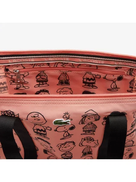 Lacoste сумка-шопер x Peanuts рожева