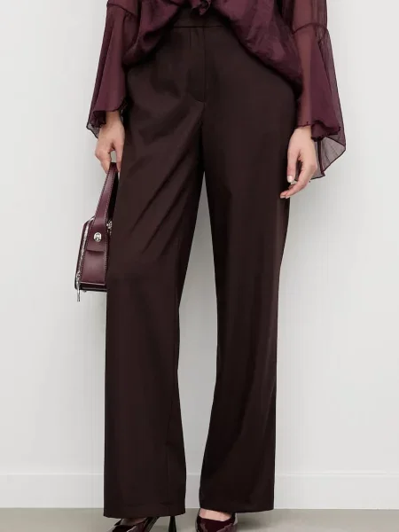 Answear.LAB pantaloni lat high waist bordo
