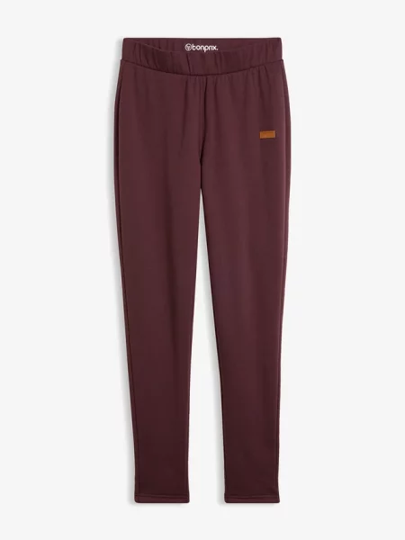 Legginsy na podszewce z polaru baranka fioletowe