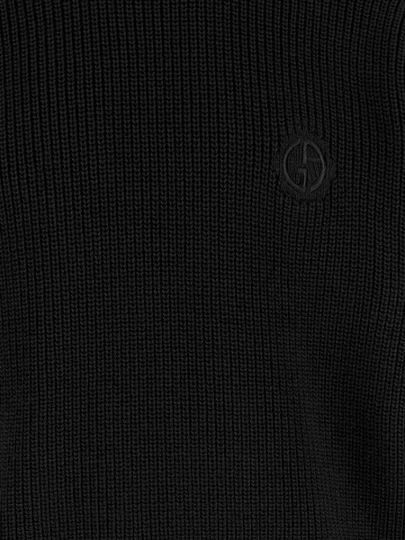 Sweter Giorgio Armani wełniany z logo czarny
