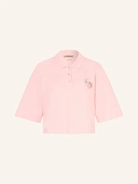 Smith & Soul Piqué Polokošile S Ozdobnými Perličkami růžová