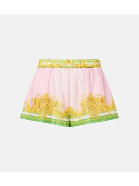 Pantaloni scurți Versace de mătase cu imagine