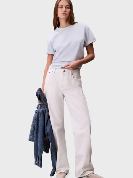 Графічний футболка Calvin Klein Jeans блакитна