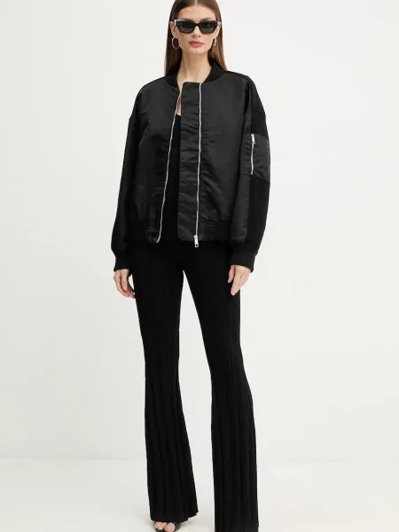 BOSS kurtka bomber z domieszką wełny czarny